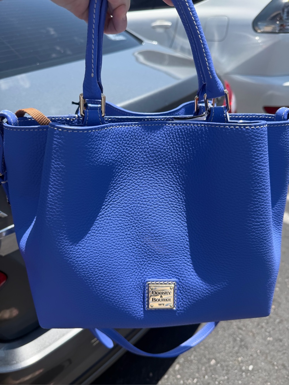 Dooney & Bourke Barlow Periwinkle Pebbled Leather Satchel